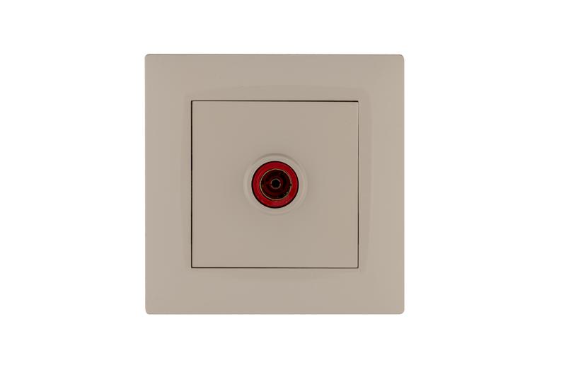 Розетка TV проходная Karea RIZZ крем Makel 88010007