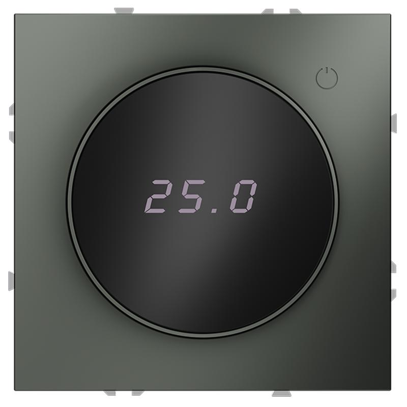 Терморегулятор электронный S70 с индикацией и датчиком для теплого пола механизм титан Voltum VLS070106