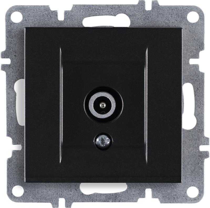 Розетка телевизионная оконечная TV 1вых. СП 1мод. LAVIN/KAREN с экраном механизм черн. ARVIA 50 07 2000 273