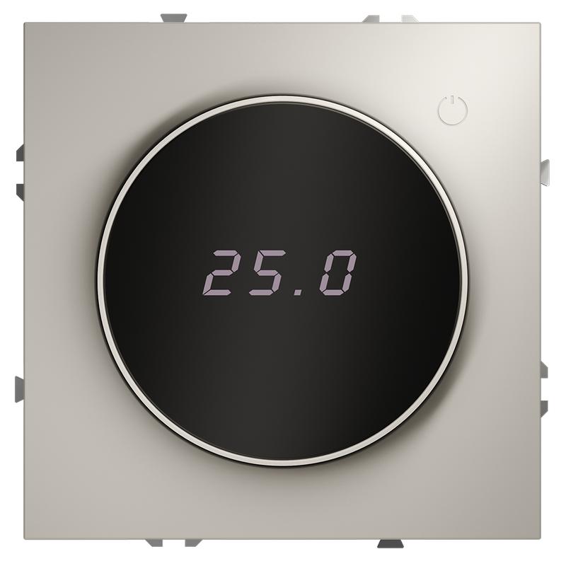 Терморегулятор электронный S70 с индикацией и датчиком для теплого пола механизм кашемир Voltum VLS070103