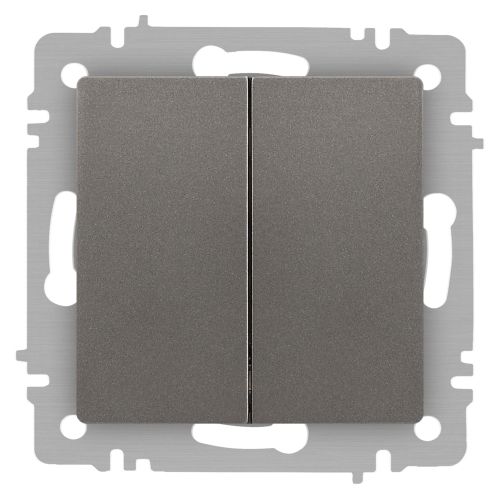 Выключатель 2-кл. СП Accent 6-104-09 10А IP20 250В AL/CU титан Intro Б0063499