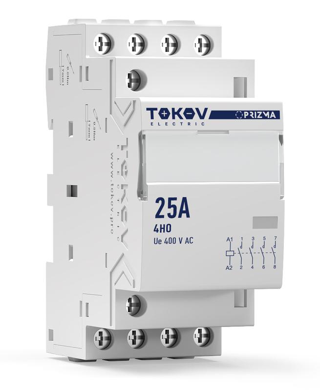 Контактор модульный 36мм 25А 230В АС 4НО PRIZMA TOKOV ELECTRIC TKE-PZ-MC-2-25-230-40