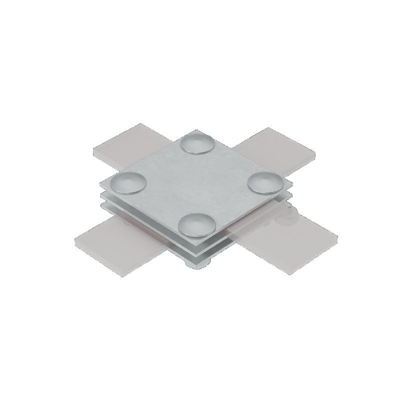 Соединитель крестообразный 3XS-B40 для полосы до 40мм с 3 пластинами сталь КМ MA0046