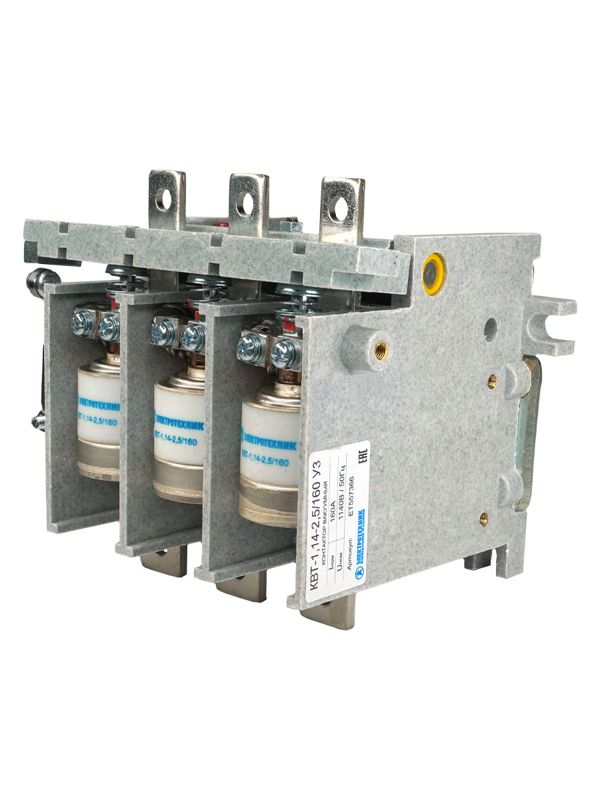 Контактор вакуумный КВТ-1.14-2.5/160-3 У3 3п 160А кат. 220В 2НО+1НЗ IP00 без реле Электротехник ET557366