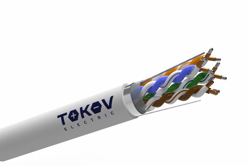 Кабель витая пара F/UTP 4х2х24 AWG кат.5E CCA PVC indoor Fluke tested 305м (м) TOKOV ELECTRIC TKL-C06-F42CCA-5E-305-PVC