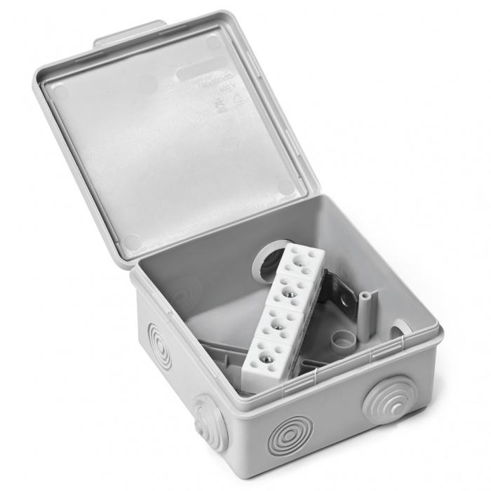 Коробка монтажная огнестойкая 100х100х50мм IP54 PTK-Accessories КМОПГ 8к х2.5мм герметичная пластик. ПожТехКабель 071-007