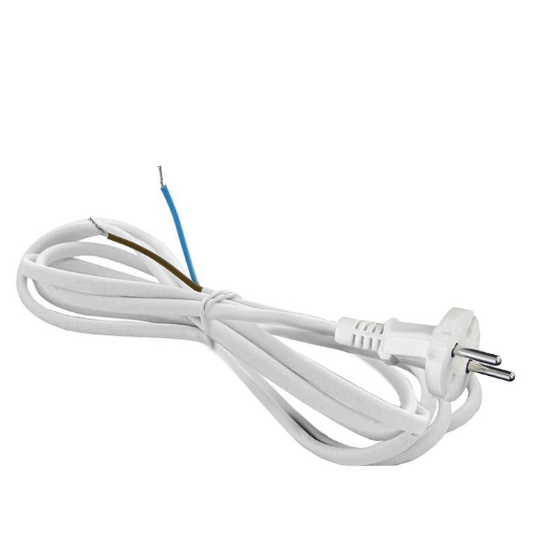 Шнур сетевой с вилкой 2м без заземл. 10А ПВС 2х1 бел. DOMTOK 2771