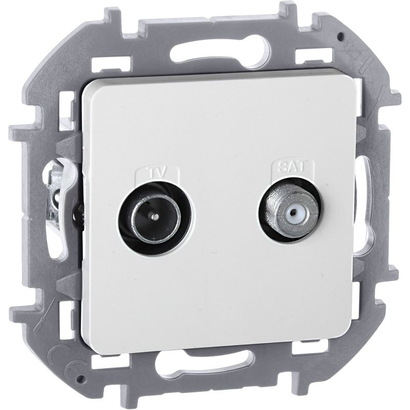 Розетка телевизионная TV/SAT Inspiria с топологией "звезда" механизм бел. IEK 673880