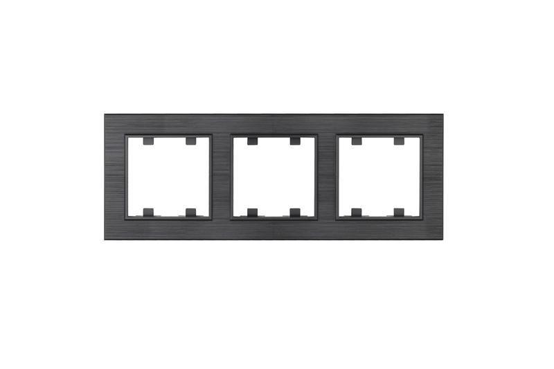 Рамка 3-м Karea LINE STAR дым. металлик Makel 86050703