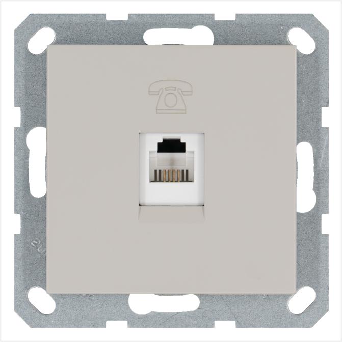 Розетка телефонная 1-м RJ11 механизм тауп JasmartG6101T
