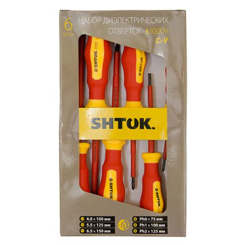 Набор отверток 1000В картон (6 предметов) (09906) SHTOK 376361