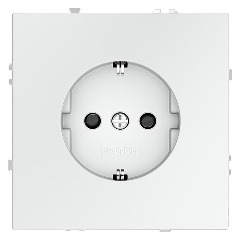 Розетка 1-м СП S70 16А с заземл. защ. шторки механизм бел. матов. Voltum VLS040202