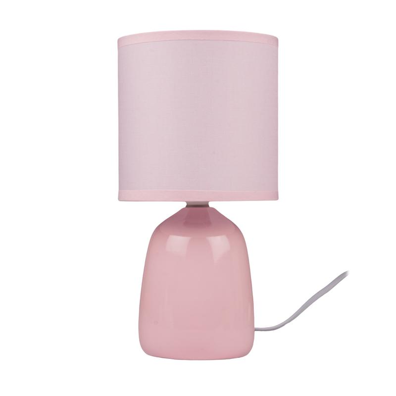 Светильник настольный JH2-02-pk E14 IP20 130х130х255мм керамика; ткань; PVC-пластик роз. JazzWay 5062337