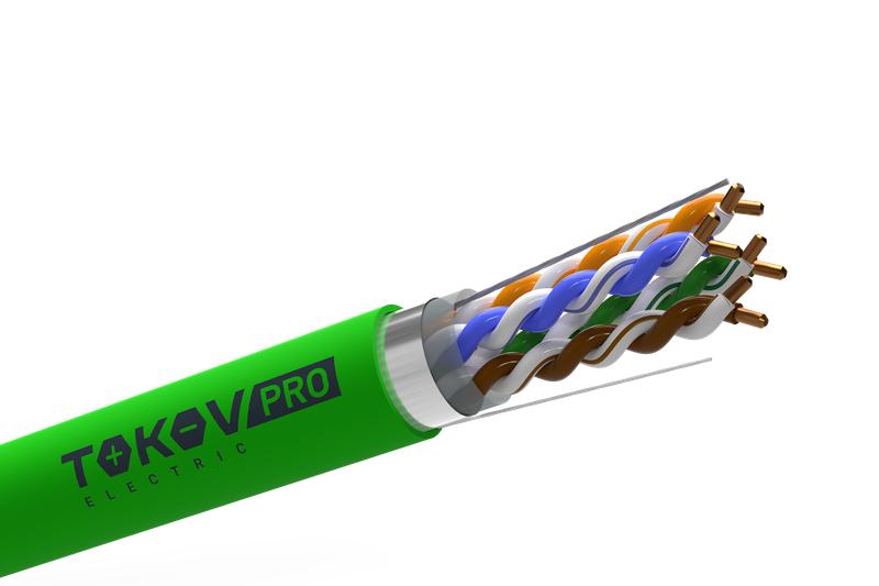 Кабель витая пара F/UTP 4х2х24AWG(0.52мм) кат.5E PVCLS нг(А)-LSLTx indoor Fluke tested 305м (м) PRO TOKOV ELECTRIC TKP-C11-F42-5E-RU-LSLTx