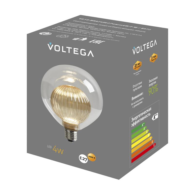 Лампа светодиодная филаментная Loft 271 G125G8027 4Вт 3000К E27 Voltega 8572