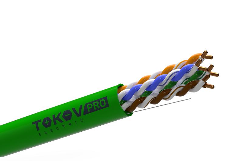 Кабель витая пара U/UTP 4х2х24AWG(0.52мм) кат.5E PVCLS нг(А)-LSLTx indoor Fluke tested 305м (м) PRO TOKOV ELECTRIC TKP-C11-U42-5E-RU-LSLTx