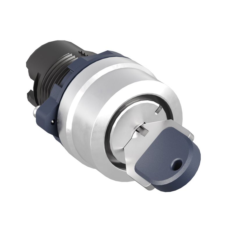 Головка переключателя с ключом на 2 положения с фиксацией стандартная ручка алюм. черн. DKC M22S-KL2A