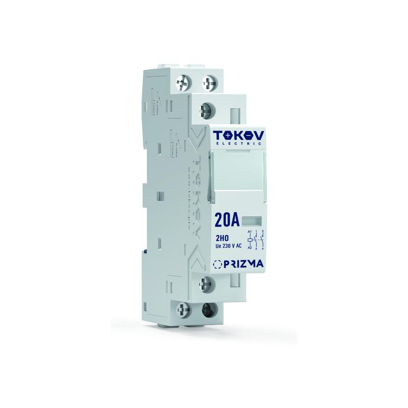 Контактор модульный 18мм 20А 230В АС 2НО PRIZMA TOKOV ELECTRIC TKE-PZ-MC-1-20-230-20