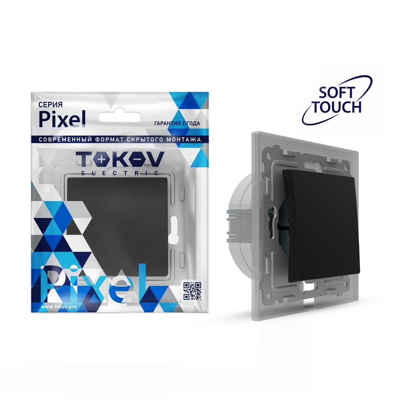 Переключатель 1-кл. СП Pixel IP44 механизм карбон TOKOV ELECTRIC TKE-PX-P1-C14-IP44