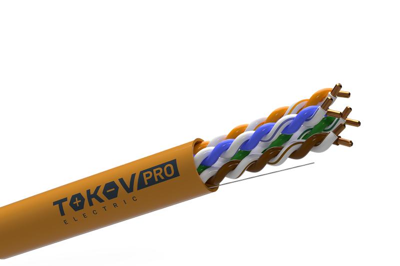 Кабель витая пара U/UTP 4х2х23AWG(0.57мм) кат.6 ZH нг(А)-HF (LSZH) indoor 305м (м) PRO TOKOV ELECTRIC TKP-C06-U42-6-RU-LSZH