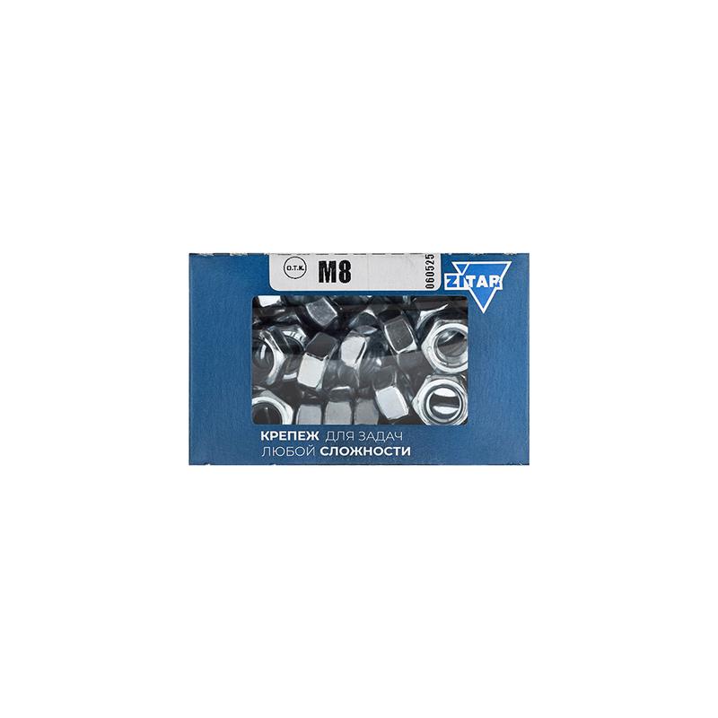 Гайка шестигранная М8 DIN 934 оцинк. (уп.100шт) Tech-Krep/Zitar 105248