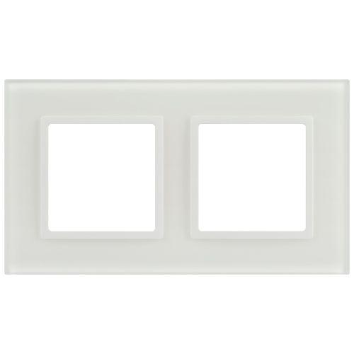 Рамка 2-м Elegance 14-5102-01М для розеток и выключателей стекло матов. бел. Эра Б0065834