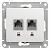Розетка компьютерная 2-м Glossa RJ45 кат.5E механизм бел. SchE GSL000185KK