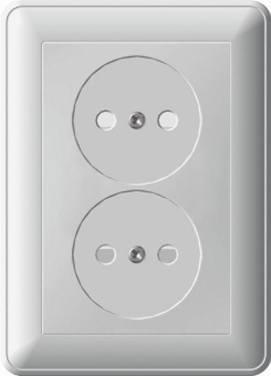 Розетка 2-м СП W59 16А IP20 без заземл. защ. шторки бел. SchE RS16-254-18