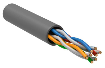 Кабель витая пара U/UTP кат.5E 4х2х24AWG solid CU PVC Generica сер. (м) ITK BC1-C5E04-111-305-G