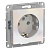 Розетка 1-м СП AtlasDesign 16А IP20 с заземл. механизм жемчуж. SchE ATN000443