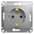 Розетка 1-м СП Glossa 16А IP20 с заземл. механизм алюм. SchE GSL000343
