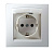 Розетка 1-м СП Simon15 16А IP44 250В с заземл. Schuko защ. шторки с крышкой винт. клеммы бел. Simon 1590450-030