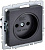 Розетка BRITE РС10-1-0-БрЧ 10А без заземл. без защ. шторок черн. IEK BR-R10-10-K02