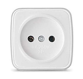 Розетка 1-м ОП Электра 10А IP20 без заземл. бел. Союз 0011