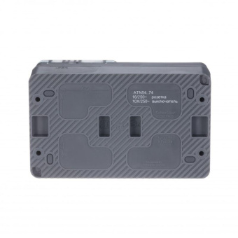 Блок ОП AtlasDesign Profi54 розетка 16А 250В с заземл. защ. шторки + 2-кл. выключатель 10А IP54 антрацит SchE ATN544074