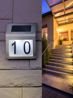 Номер дома ERAFS048-09 2LED с подсветкой солнечная батарея ЭРА Б0044249