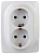 Розетка 2-м СП Эра12 12-2106-01 16А IP20 16AX 250В 2х2P+E Schuko бел. Эра Б0031228