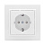 Розетка 1-м СП Минск 16А IP20 с заземл. защ. шторки бел. Basic EKF ERR16-028-100