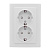 Розетка 2-м СП Минск 16А IP20 с заземл. защ. шторки бел. Basic EKF ERR16-128-100