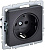 Розетка BRITE РС11-1-0-БрЧ 16А с заземл. без защ. шторки черн. IEK BR-R11-16-K02