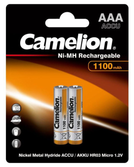 Аккумулятор AAA/R03 NI-MN 1100мА.ч BP-2 металлик (блист.2шт) Camelion 7372