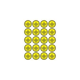 Наклейка знак электробезопасности "Заземление" d20мм (20шт на листе) Rexant 56-0010
