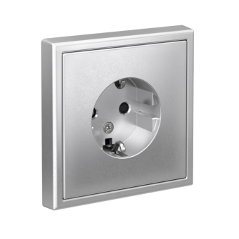 Розетка ArtGallery 16А с заземл. защ. шторки механизм алюм. SE GAL000345