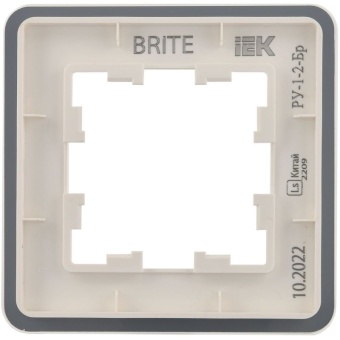 Рамка 1-м BRITE РУ-1-2-Бр стекло бел. RE IEK BR-M12-G-41-K01