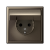 Розетка ArtGallery 16А IP20 с заземл. защ. шторки с крышкой механизм мокко SE GAL000646