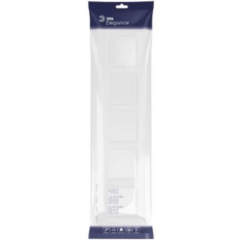 Рамка 5-м Elegance 14-5015-01М Classic для розеток и выключателей матов. бел. Эра Б0065830