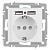 Розетка 1-м СП Accent 6-410-01М 16А IP20 250В P+E Schuko защ. шторки + 2хUSB бел. матов. Intro Б0063691