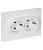 Розетка 2-м СП FORTE&PIANO FP223 16А с заземл. защ. шторки безвинт. крепл. бел. IEK FP-R24-16-1-K01
