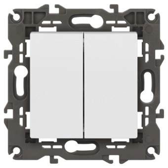 Выключатель 2-кл. СП Elegance 14-1104-01 10А IP20 250В 10AX механизм бел. Эра Б0034229