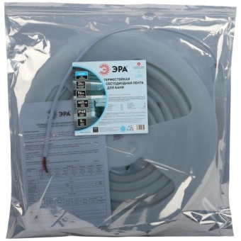 Лента светодиодная LS2835-9.6-120-24-B-IP68-5м 24В термостойкая для бани в комплекте: 2 заглушки; 10 крепежей син. (уп.5м) Эра Б0062350
